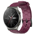 Cinturino per orologio in silicone tinta unita con motivo a calcio da 22 mm, For Huawei Watch 3 Pro, For Huawei GT2 Pro