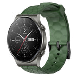 Cinturino per orologio in silicone tinta unita con motivo a calcio da 22 mm, For Huawei Watch 3 Pro, For Huawei GT2 Pro