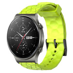 Cinturino per orologio in silicone tinta unita con motivo a calcio da 22 mm, For Huawei Watch 3 Pro, For Huawei GT2 Pro