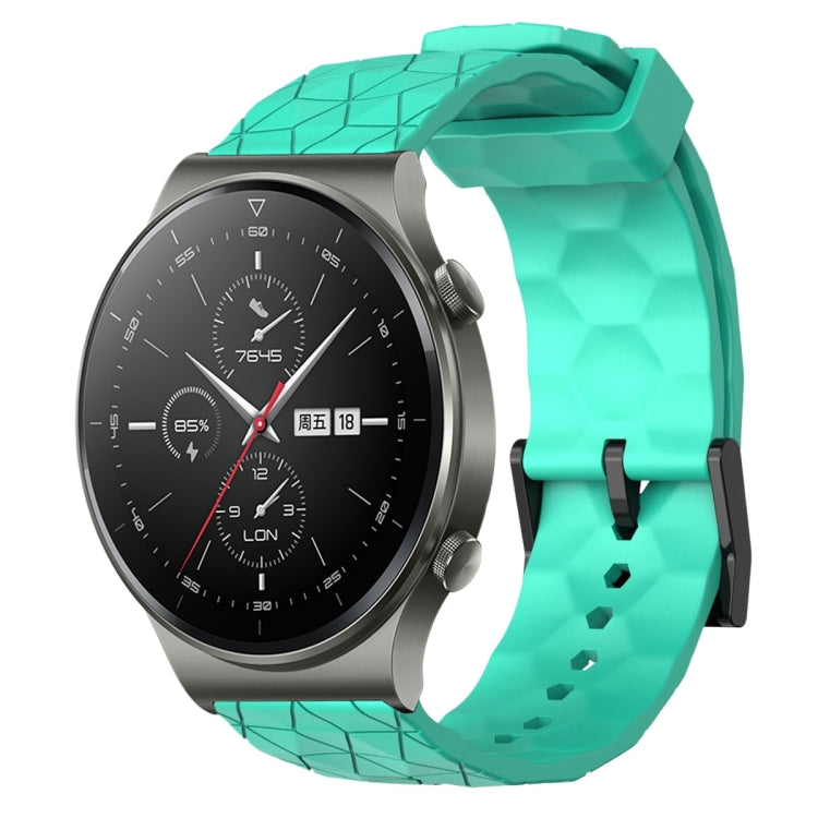 Cinturino per orologio in silicone tinta unita con motivo a calcio da 22 mm, For Huawei Watch 3 Pro, For Huawei GT2 Pro