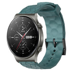Cinturino per orologio in silicone tinta unita con motivo a calcio da 22 mm, For Huawei Watch 3 Pro, For Huawei GT2 Pro
