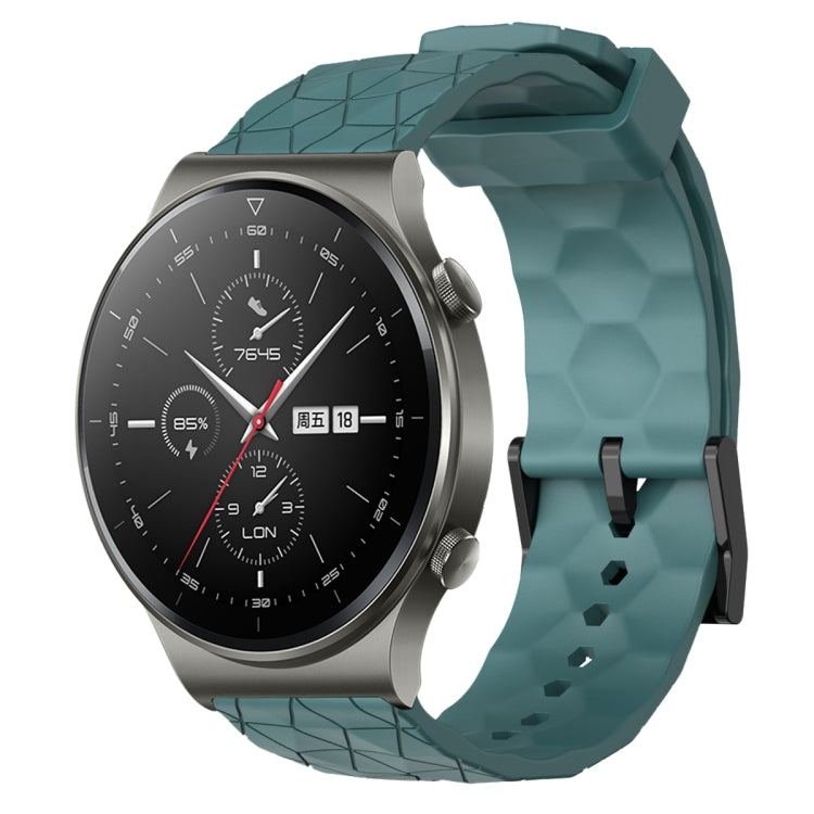Cinturino per orologio in silicone tinta unita con motivo a calcio da 22 mm, For Huawei Watch 3 Pro, For Huawei GT2 Pro