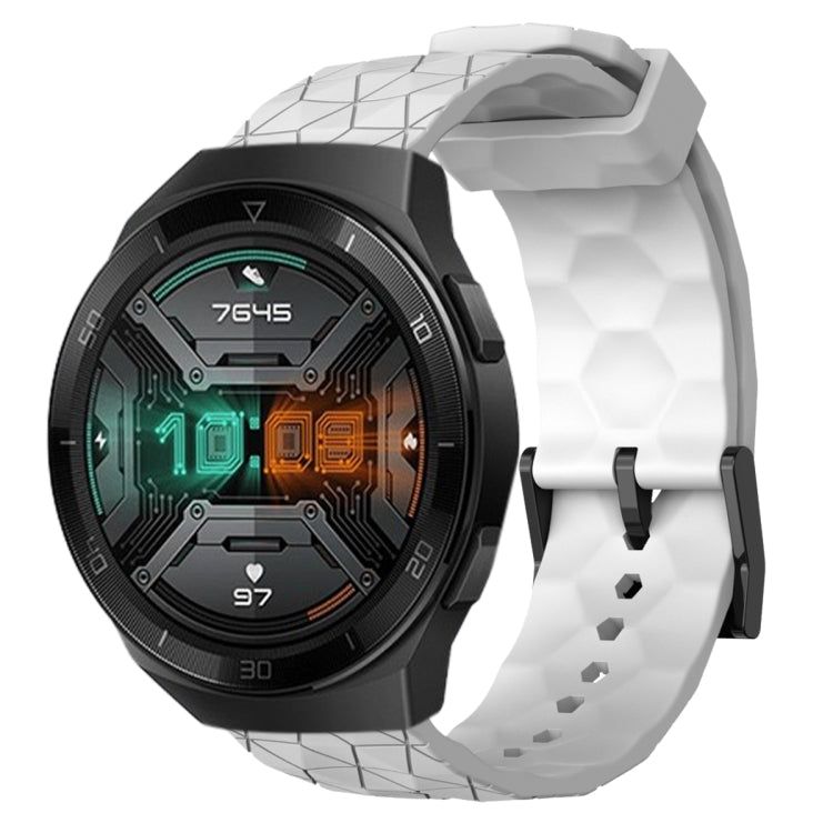 Cinturino per orologio in silicone tinta unita con motivo a calcio da 22 mm, For Huawei Watch GT 2E, For Huawei GT2 46mm