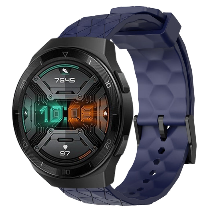 Cinturino per orologio in silicone tinta unita con motivo a calcio da 22 mm, For Huawei Watch GT 2E, For Huawei GT2 46mm