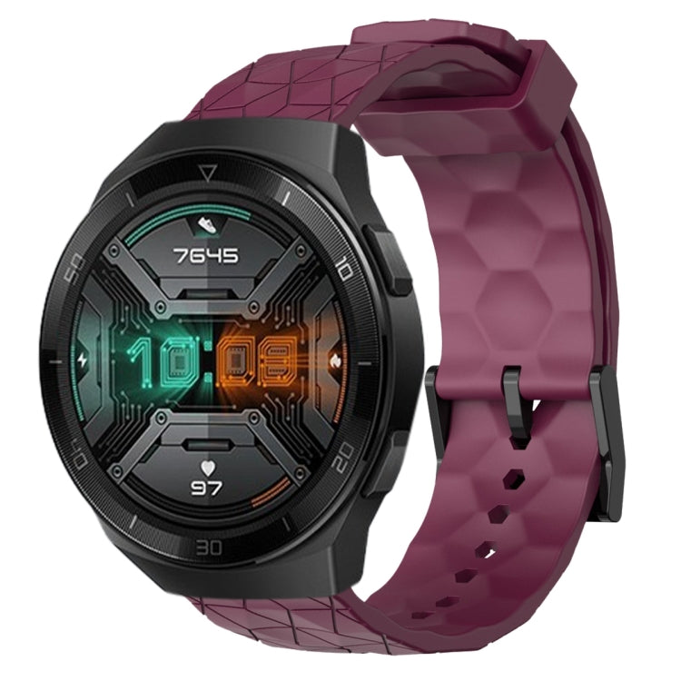 Cinturino per orologio in silicone tinta unita con motivo a calcio da 22 mm, For Huawei Watch GT 2E, For Huawei GT2 46mm