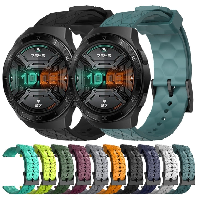 Cinturino per orologio in silicone tinta unita con motivo a calcio da 22 mm, For Huawei Watch GT 2E, For Huawei GT2 46mm