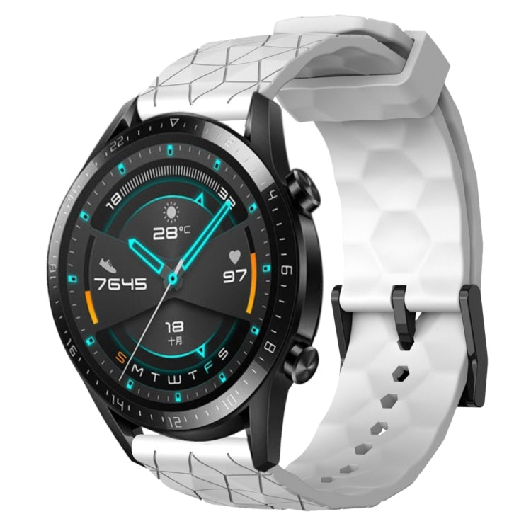 Cinturino per orologio in silicone tinta unita con motivo a calcio da 22 mm, For Huawei Watch GT 2E, For Huawei GT2 46mm