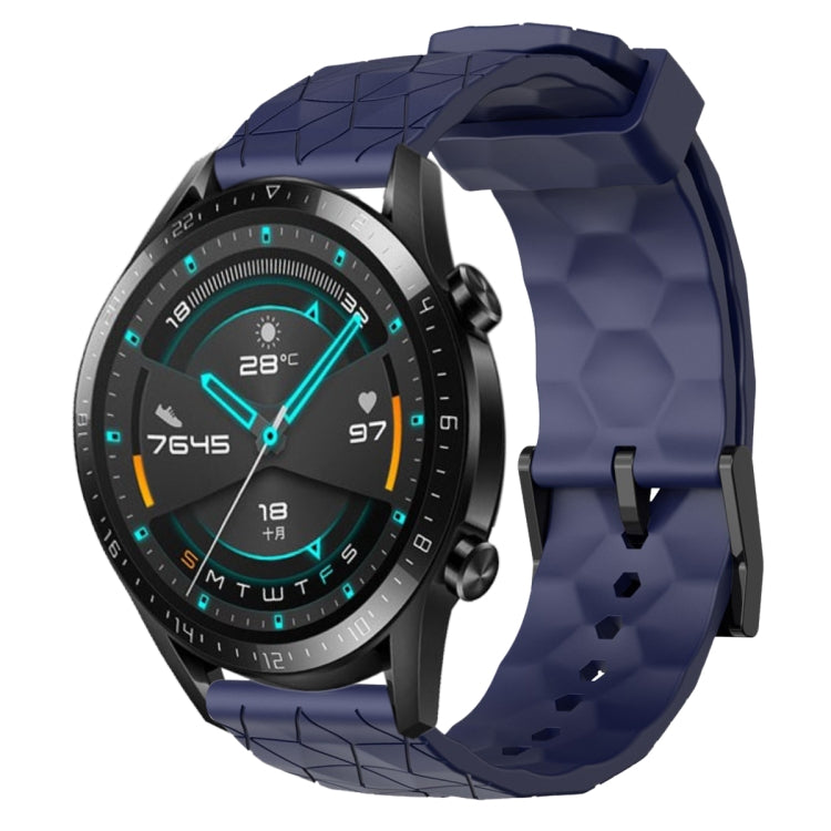 Cinturino per orologio in silicone tinta unita con motivo a calcio da 22 mm, For Huawei Watch GT 2E, For Huawei GT2 46mm