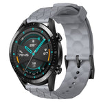 Cinturino per orologio in silicone tinta unita con motivo a calcio da 22 mm, For Huawei Watch GT 2E, For Huawei GT2 46mm