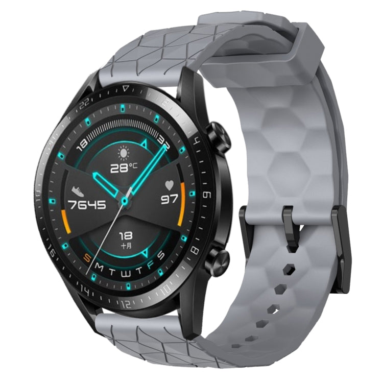 Cinturino per orologio in silicone tinta unita con motivo a calcio da 22 mm, For Huawei Watch GT 2E, For Huawei GT2 46mm