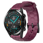 Cinturino per orologio in silicone tinta unita con motivo a calcio da 22 mm, For Huawei Watch GT 2E, For Huawei GT2 46mm