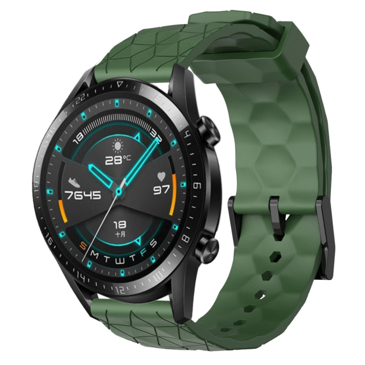 Cinturino per orologio in silicone tinta unita con motivo a calcio da 22 mm, For Huawei Watch GT 2E, For Huawei GT2 46mm