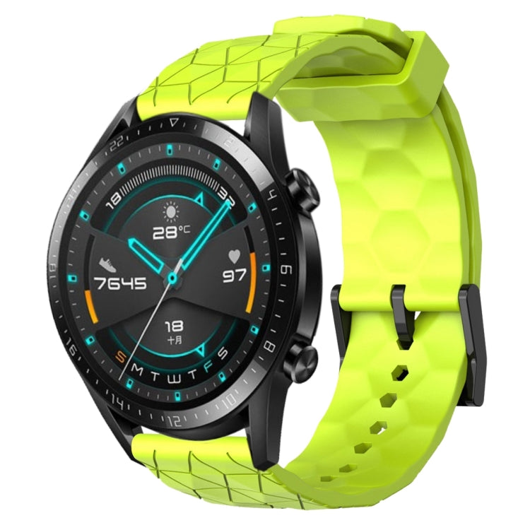 Cinturino per orologio in silicone tinta unita con motivo a calcio da 22 mm, For Huawei Watch GT 2E, For Huawei GT2 46mm