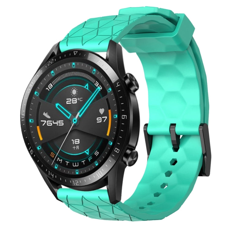 Cinturino per orologio in silicone tinta unita con motivo a calcio da 22 mm, For Huawei Watch GT 2E, For Huawei GT2 46mm