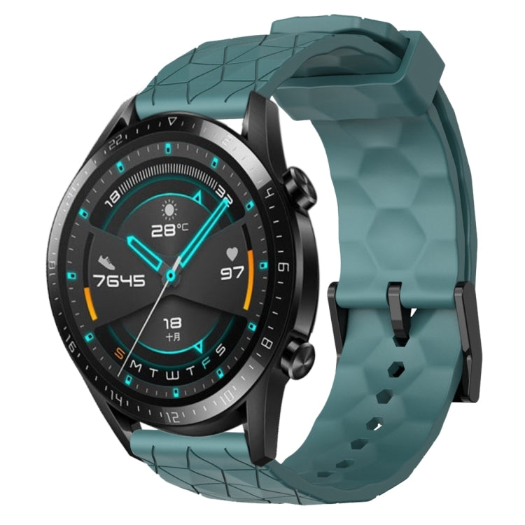 Cinturino per orologio in silicone tinta unita con motivo a calcio da 22 mm, For Huawei Watch GT 2E, For Huawei GT2 46mm