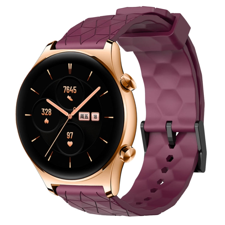 Cinturino per orologio in silicone tinta unita con motivo a calcio da 22 mm, For Honor Watch GS 3, For Honor Watch GS Pro
