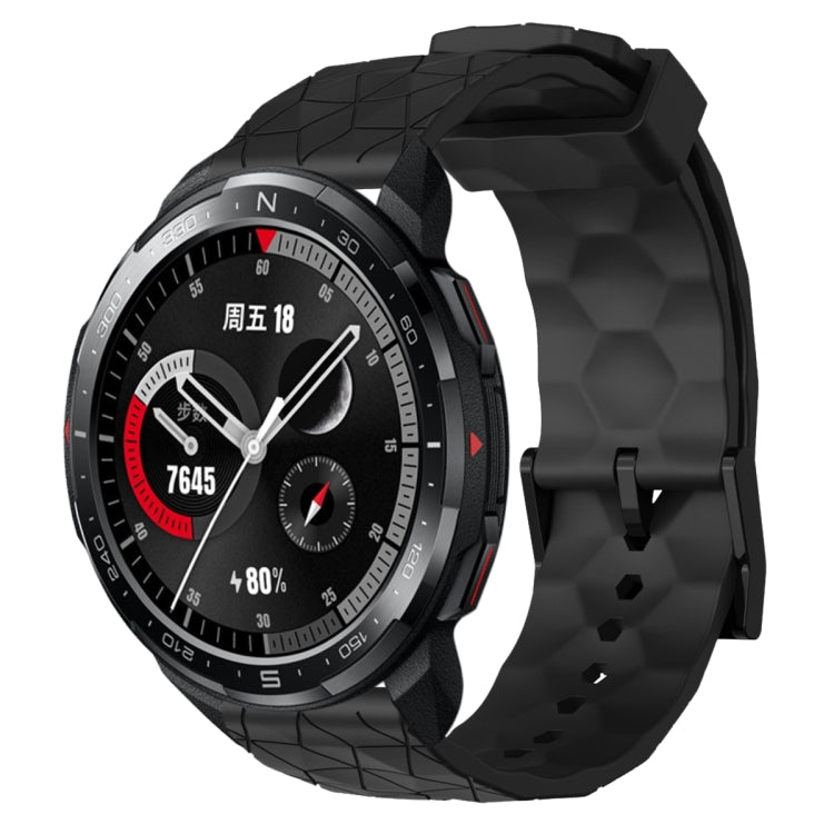 Cinturino per orologio in silicone tinta unita con motivo a calcio da 22 mm, For Honor Watch GS 3, For Honor Watch GS Pro