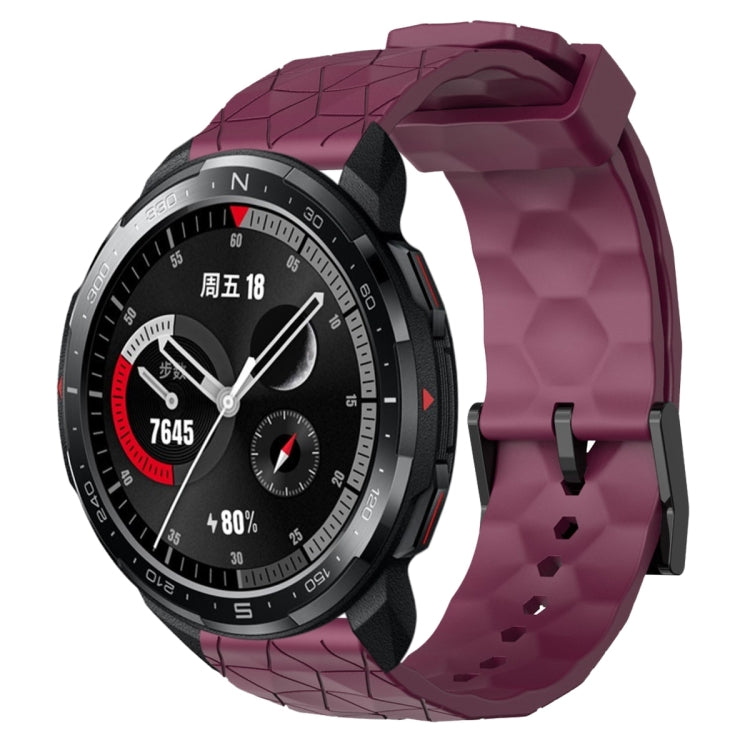 Cinturino per orologio in silicone tinta unita con motivo a calcio da 22 mm, For Honor Watch GS 3, For Honor Watch GS Pro