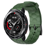 Cinturino per orologio in silicone tinta unita con motivo a calcio da 22 mm, For Honor Watch GS 3, For Honor Watch GS Pro