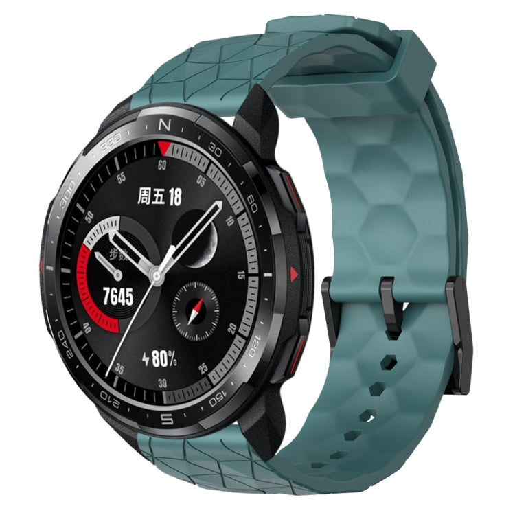 Cinturino per orologio in silicone tinta unita con motivo a calcio da 22 mm, For Honor Watch GS 3, For Honor Watch GS Pro