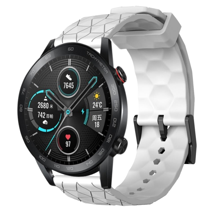 Cinturino per orologio in silicone tinta unita con motivo a calcio da 22 mm, For Honor Magic Watch 2 46mm, For Honor Watch Dream
