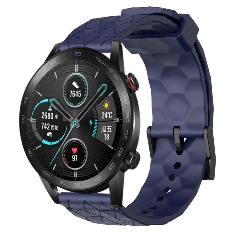 Cinturino per orologio in silicone tinta unita con motivo a calcio da 22 mm, For Honor Magic Watch 2 46mm, For Honor Watch Dream