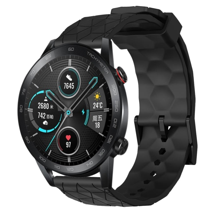Cinturino per orologio in silicone tinta unita con motivo a calcio da 22 mm, For Honor Magic Watch 2 46mm, For Honor Watch Dream