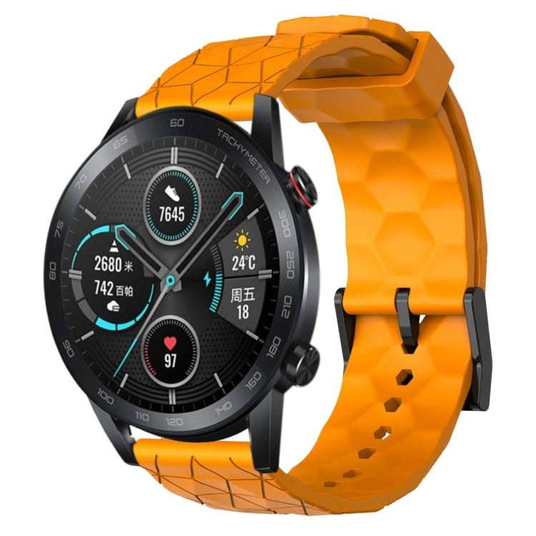 Cinturino per orologio in silicone tinta unita con motivo a calcio da 22 mm, For Honor Magic Watch 2 46mm, For Honor Watch Dream