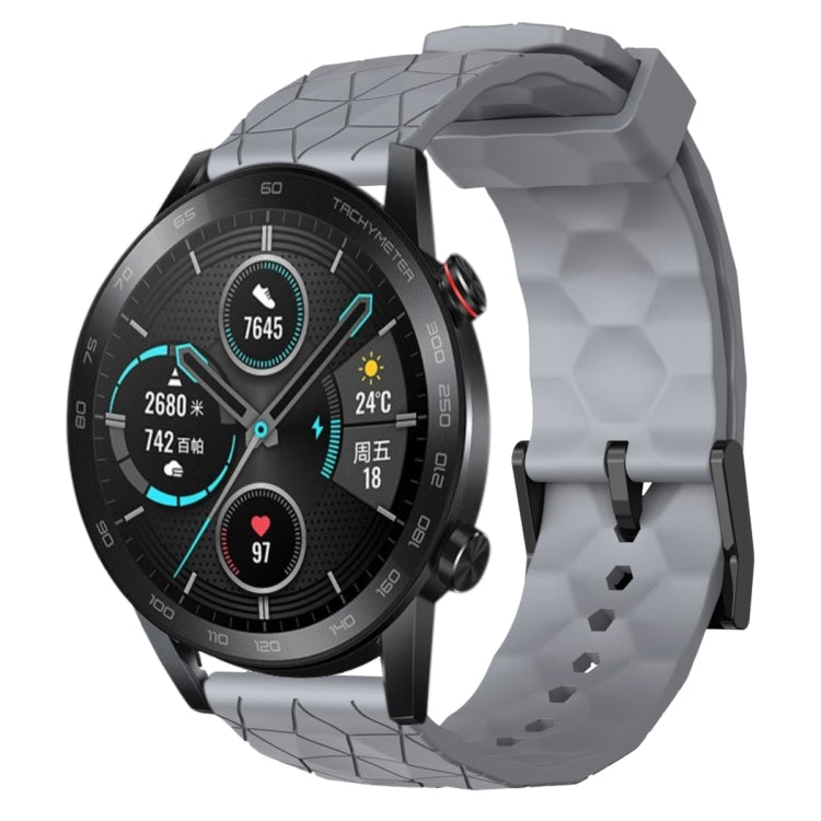 Cinturino per orologio in silicone tinta unita con motivo a calcio da 22 mm, For Honor Magic Watch 2 46mm, For Honor Watch Dream