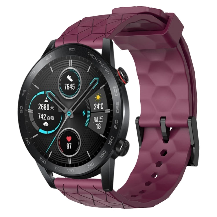Cinturino per orologio in silicone tinta unita con motivo a calcio da 22 mm, For Honor Magic Watch 2 46mm, For Honor Watch Dream