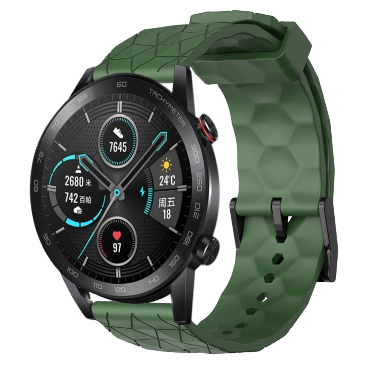 Cinturino per orologio in silicone tinta unita con motivo a calcio da 22 mm, For Honor Magic Watch 2 46mm, For Honor Watch Dream