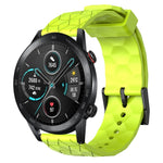 Cinturino per orologio in silicone tinta unita con motivo a calcio da 22 mm, For Honor Magic Watch 2 46mm, For Honor Watch Dream