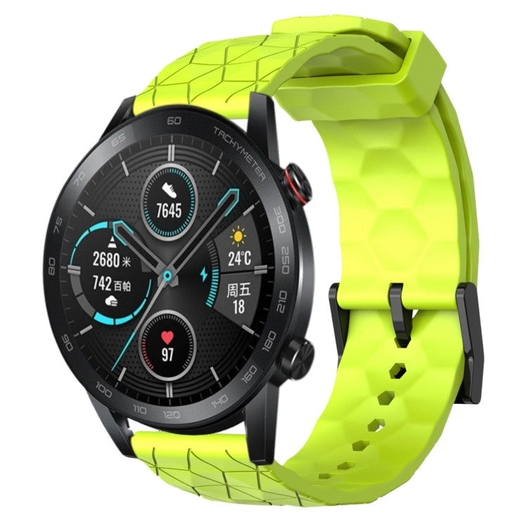 Cinturino per orologio in silicone tinta unita con motivo a calcio da 22 mm, For Honor Magic Watch 2 46mm, For Honor Watch Dream