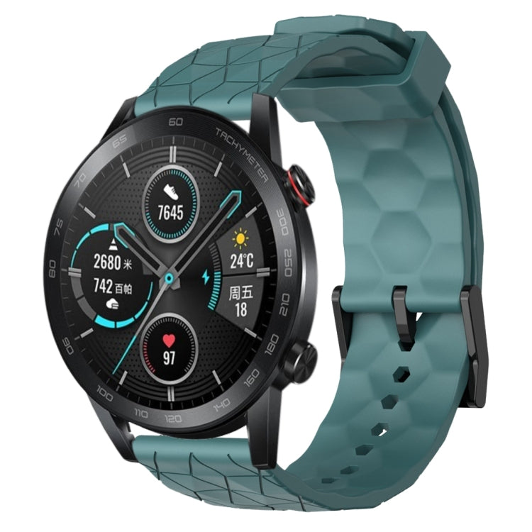Cinturino per orologio in silicone tinta unita con motivo a calcio da 22 mm, For Honor Magic Watch 2 46mm, For Honor Watch Dream