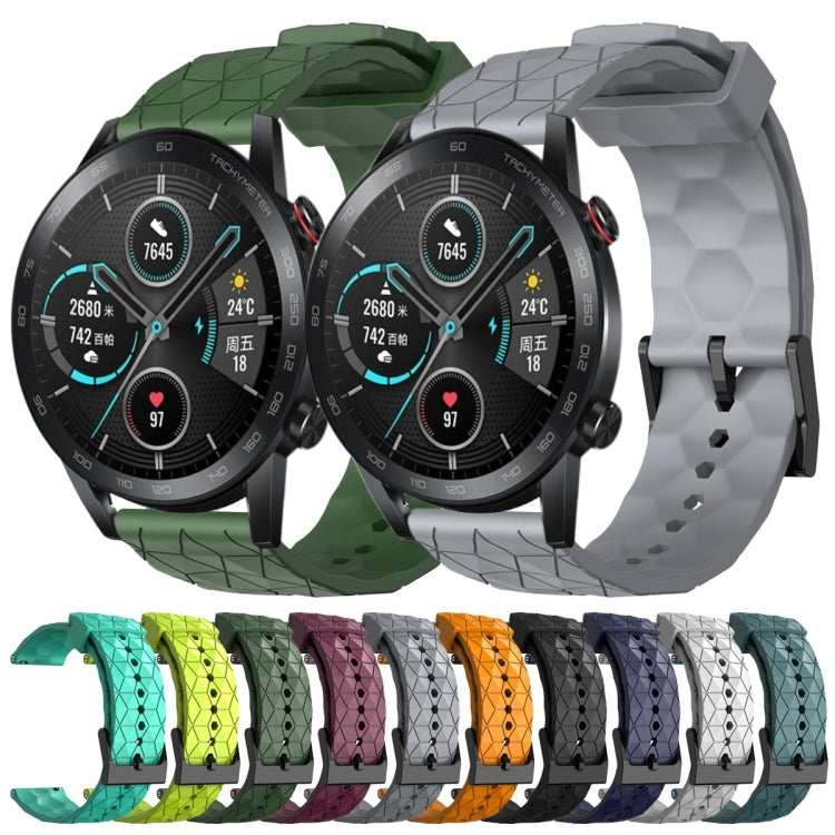 Cinturino per orologio in silicone tinta unita con motivo a calcio da 22 mm, For Honor Magic Watch 2 46mm, For Honor Watch Dream