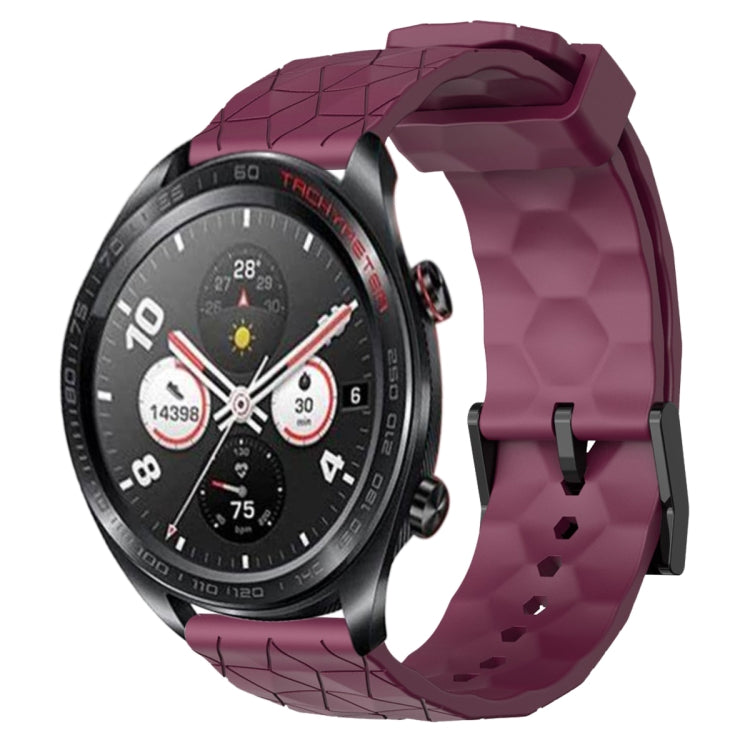 Cinturino per orologio in silicone tinta unita con motivo a calcio da 22 mm, For Honor Magic Watch 2 46mm, For Honor Watch Dream