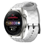 Cinturino per orologio in silicone tinta unita con motivo a calcio da 22 mm, For Huawei Watch 3 Pro New
