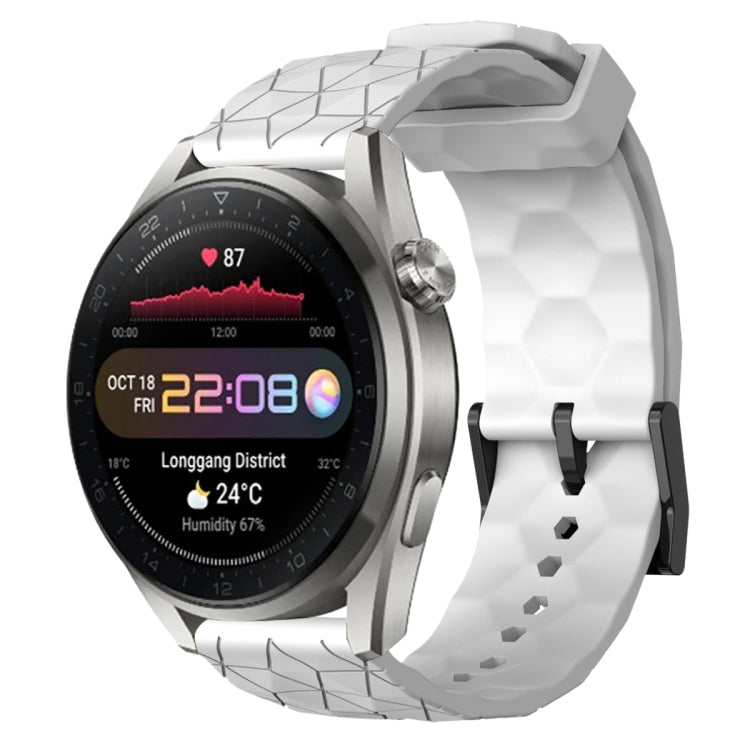 Cinturino per orologio in silicone tinta unita con motivo a calcio da 22 mm, For Huawei Watch 3 Pro New