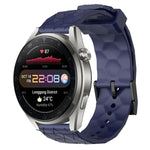 Cinturino per orologio in silicone tinta unita con motivo a calcio da 22 mm, For Huawei Watch 3 Pro New