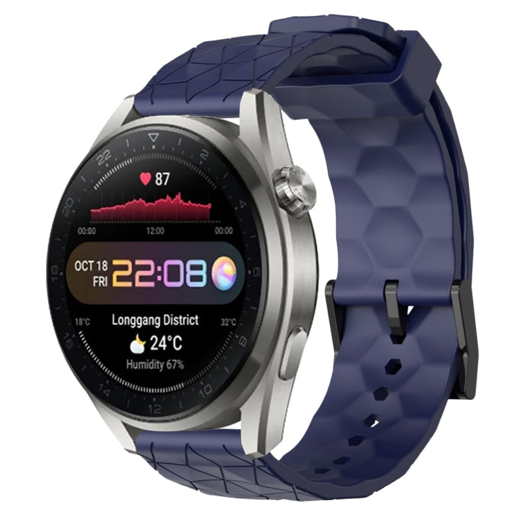 Cinturino per orologio in silicone tinta unita con motivo a calcio da 22 mm, For Huawei Watch 3 Pro New