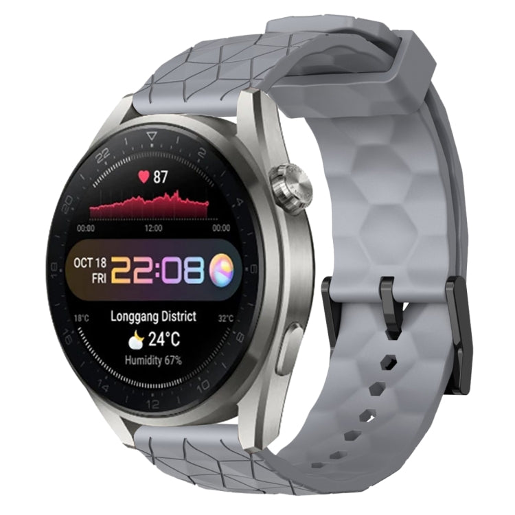 Cinturino per orologio in silicone tinta unita con motivo a calcio da 22 mm, For Huawei Watch 3 Pro New