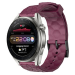 Cinturino per orologio in silicone tinta unita con motivo a calcio da 22 mm, For Huawei Watch 3 Pro New
