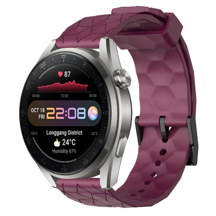 Cinturino per orologio in silicone tinta unita con motivo a calcio da 22 mm, For Huawei Watch 3 Pro New