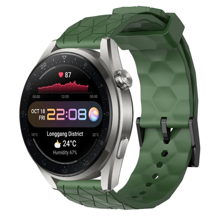 Cinturino per orologio in silicone tinta unita con motivo a calcio da 22 mm, For Huawei Watch 3 Pro New