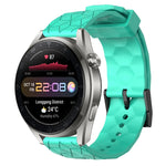 Cinturino per orologio in silicone tinta unita con motivo a calcio da 22 mm, For Huawei Watch 3 Pro New