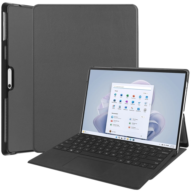 Per Microsoft Surface Pro 9 JUNSUNMAY Custer Custodia per tablet in pelle con supporto a 3 pieghe in tinta unita