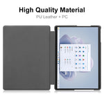 Per Microsoft Surface Pro 9 JUNSUNMAY Custer Custodia per tablet in pelle con supporto a 3 pieghe in tinta unita
