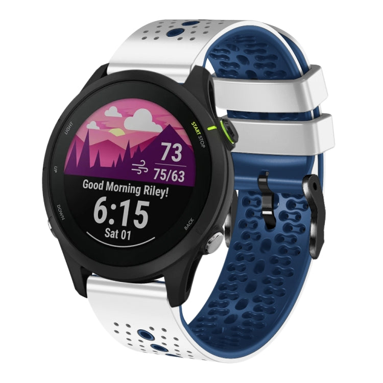 Cinturino silicone bicolore traforato 22 mm per Garmin Forerunner