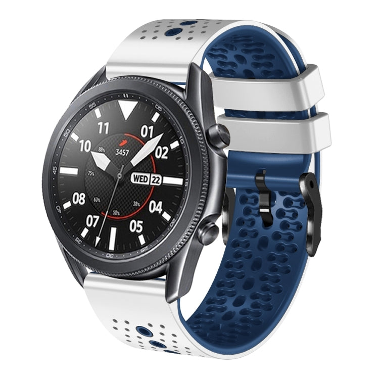 Cinturino in silicone bicolore traforato da 22 mm, For Samsung Galaxy Watch3 45mm, For Samsung Galaxy Watch 46mm
