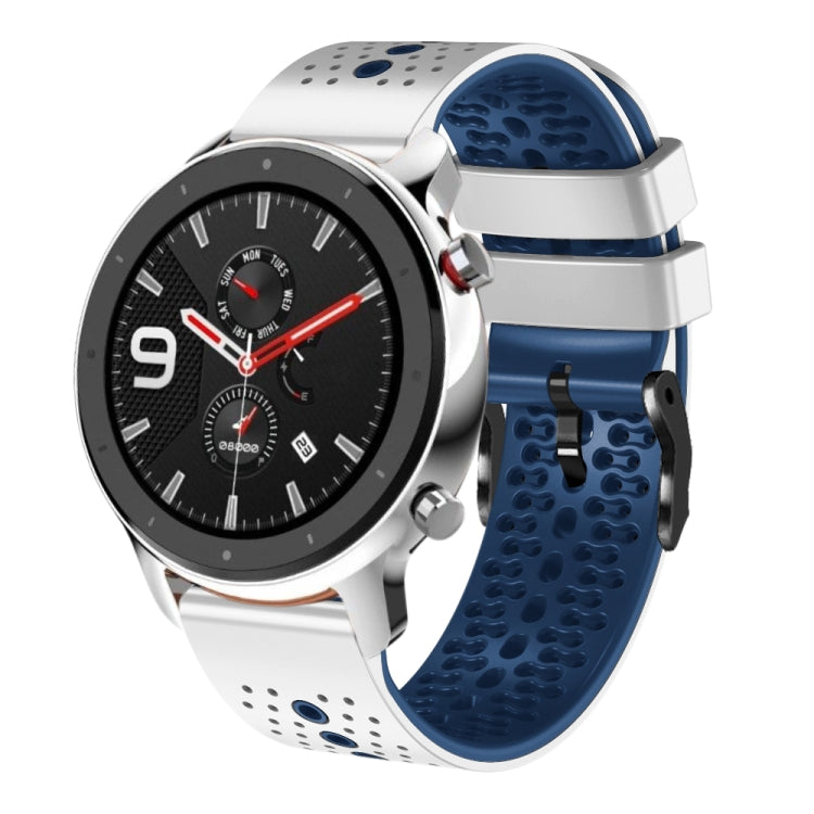 Cinturino in silicone bicolore traforato da 22 mm, For Amazfit GTR 4, For Amazfit GTR 4 Pro